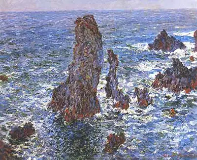 Pyramids at Port-Coton, Rough Sea Claude Monet